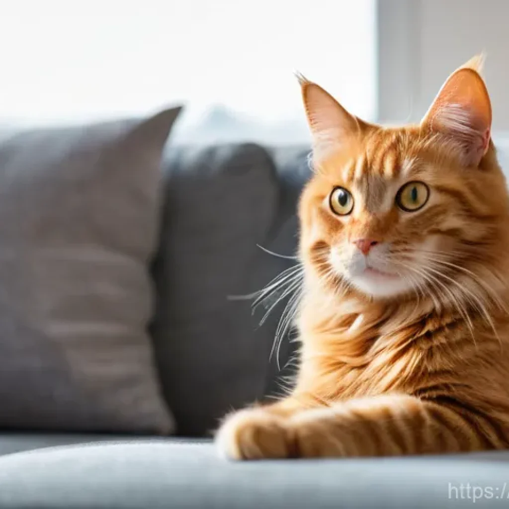고양이 유산균 효능 - **Prompt: "A fluffy, healthy ginger cat with bright, curious eyes, looking vibrant and playful in a ...