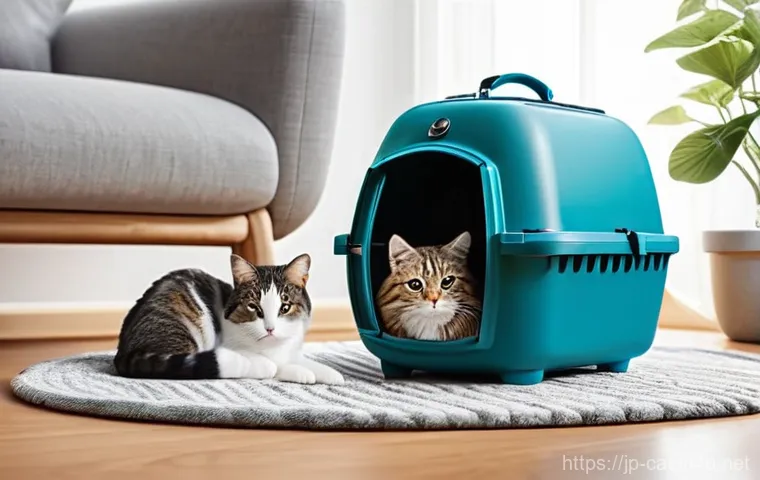 고양이와 강아지 공존법 - **Prompt 1: Gentle First Meeting - Scent Introduction**
    "A heartwarming and serene indoor scene ...