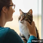 고양이 언어 이해하기 - **Prompt:** A fluffy, domestic short-haired cat with an expressive face, such as a calico or tabby, ...