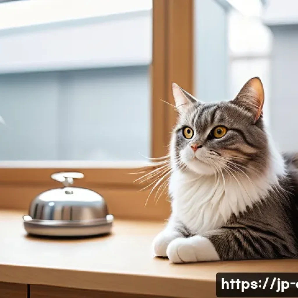 고양이 미용샵 선택 - A serene and clean cat grooming salon interior with natural sunlight streaming through large windows...